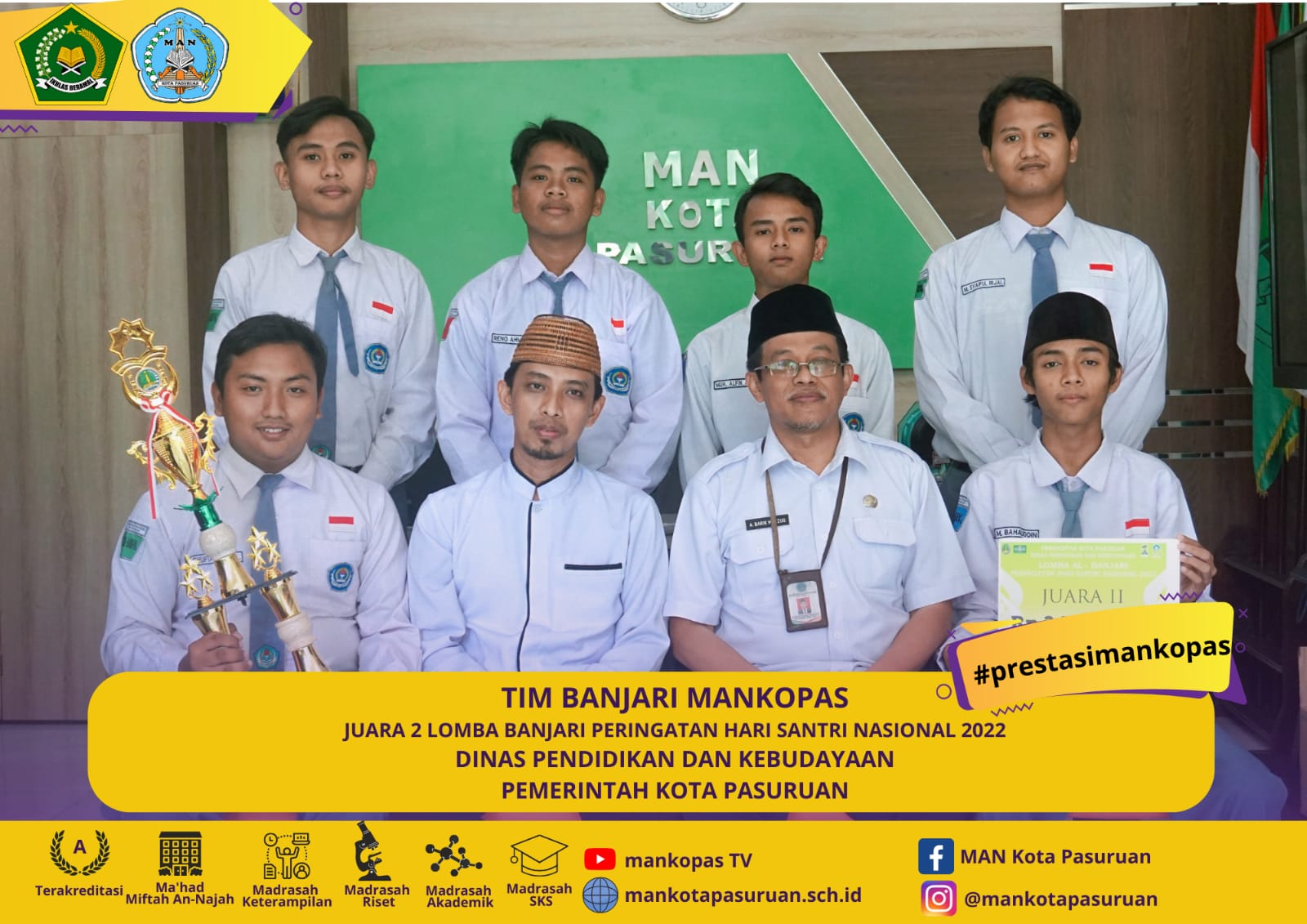 Juara 2 Lomba Albanjari Hari Santri 2022 Kota Pasuruan